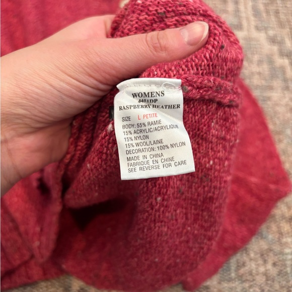Woolrich Raspberry Heather Button Front Sweater - Picture 5 of 5